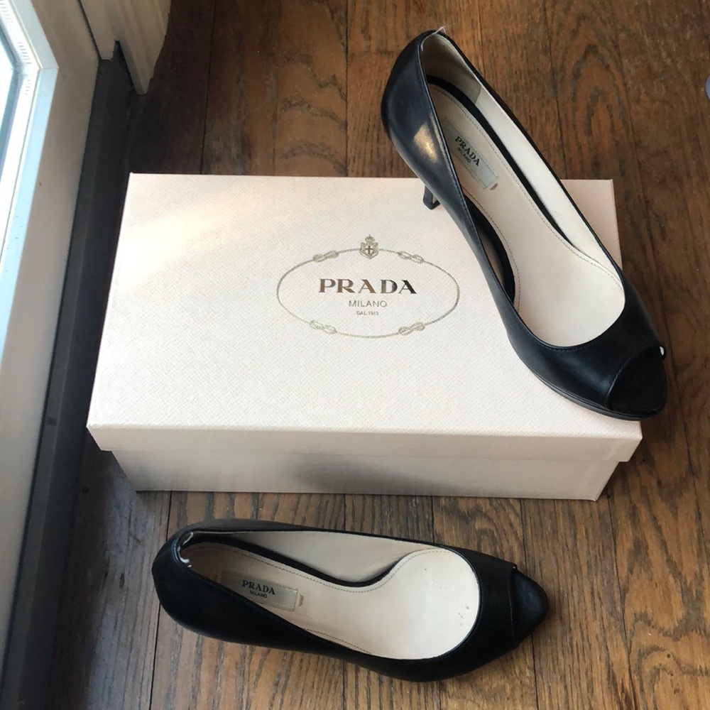 Prada black heels size 6